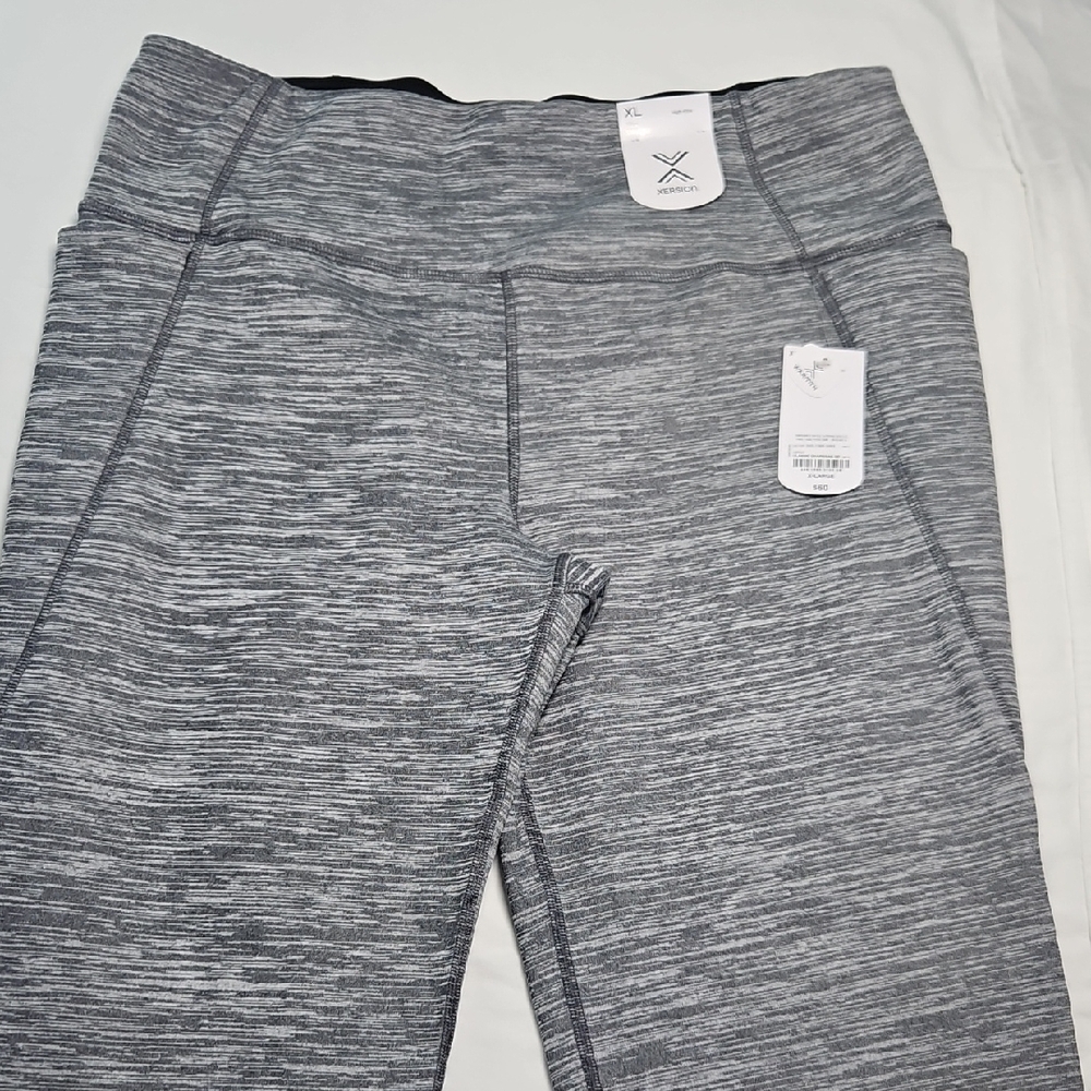 NWT Xersion Gray Fleece Lined Slim Straight High-Rise Leggings - Picture 3 of 9